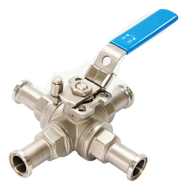 Direct Mount Tri-Clamp 4-Way Ball Valve