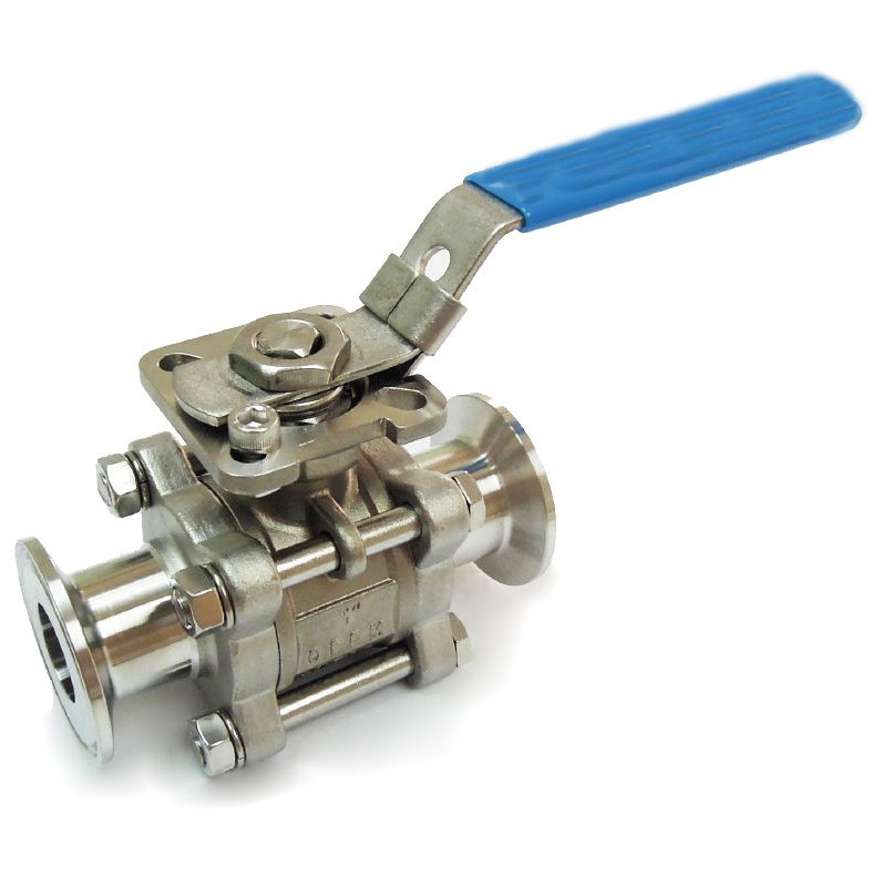 Direct Mounted Tri-Clamp 3-Piece Ball Valve