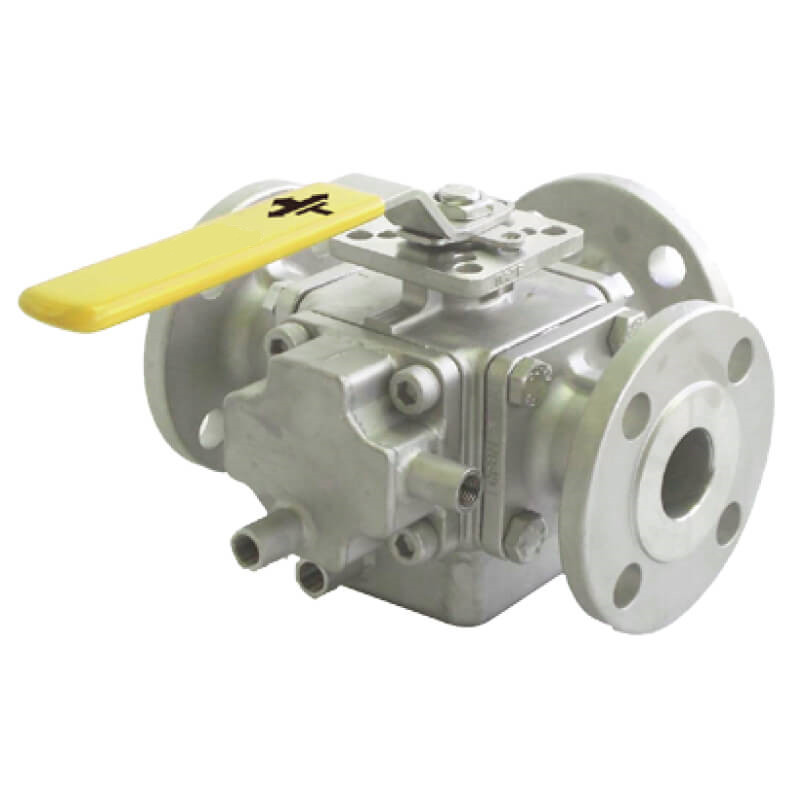 Jacketed Type Direct Mount 4-Seated 3&4-Way Flanged Ball Valve