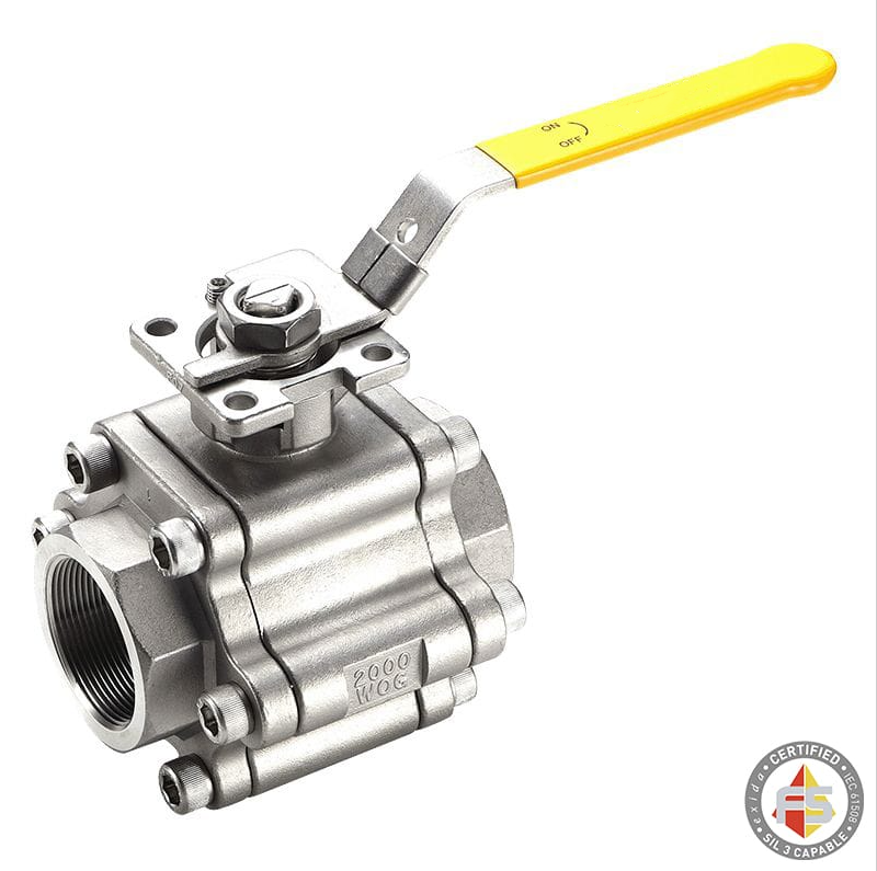 Fire Safe Direct Mount 3-Piece Ball Valve
